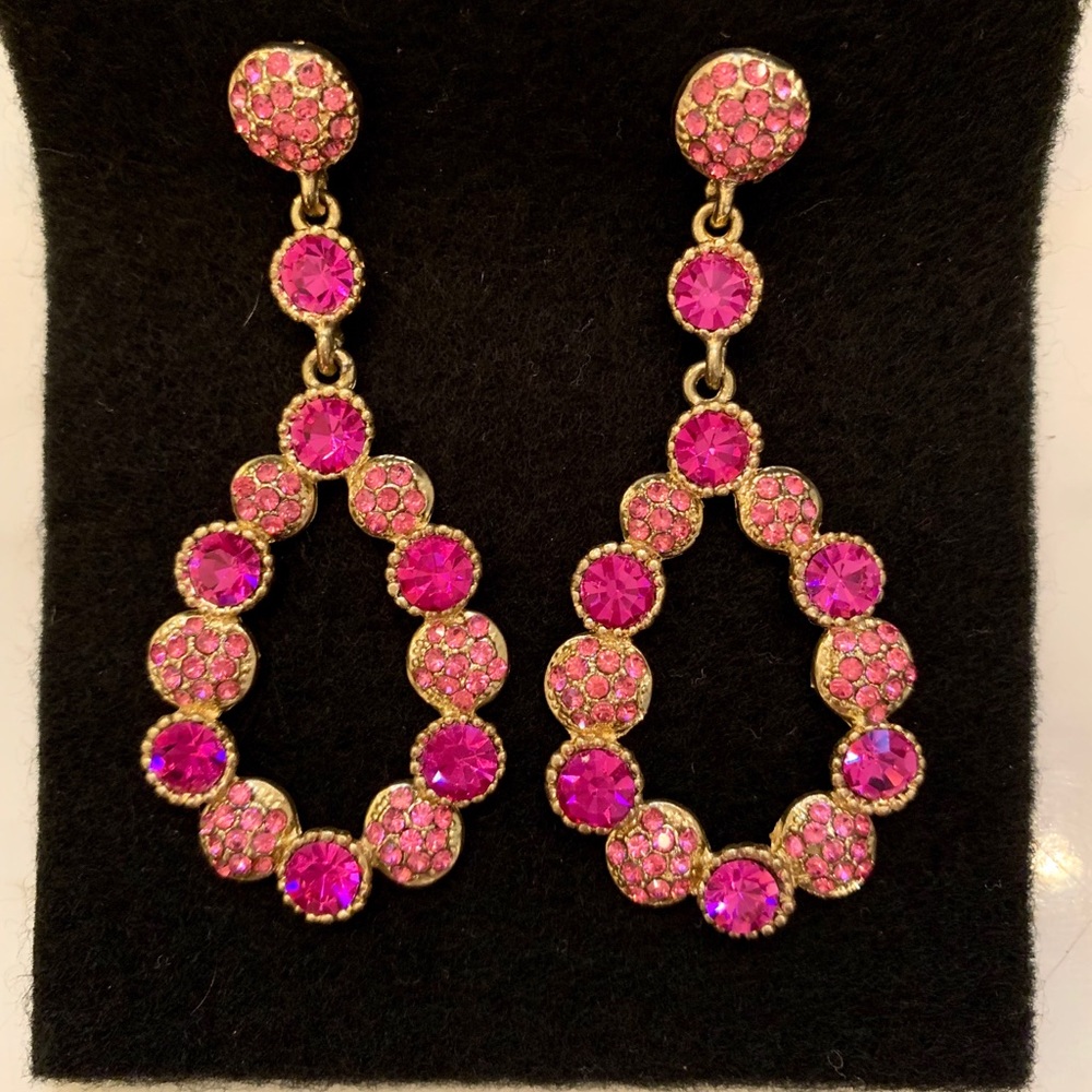Pink Tourmaline & Sapphire Teardrop Earring